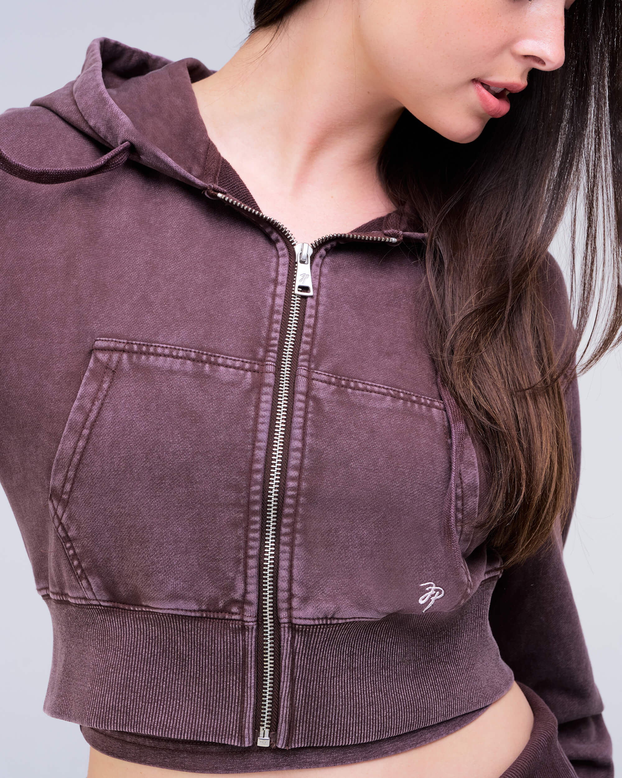 Maya - Semi-Relaxed Cropped Zip-up Hoodie