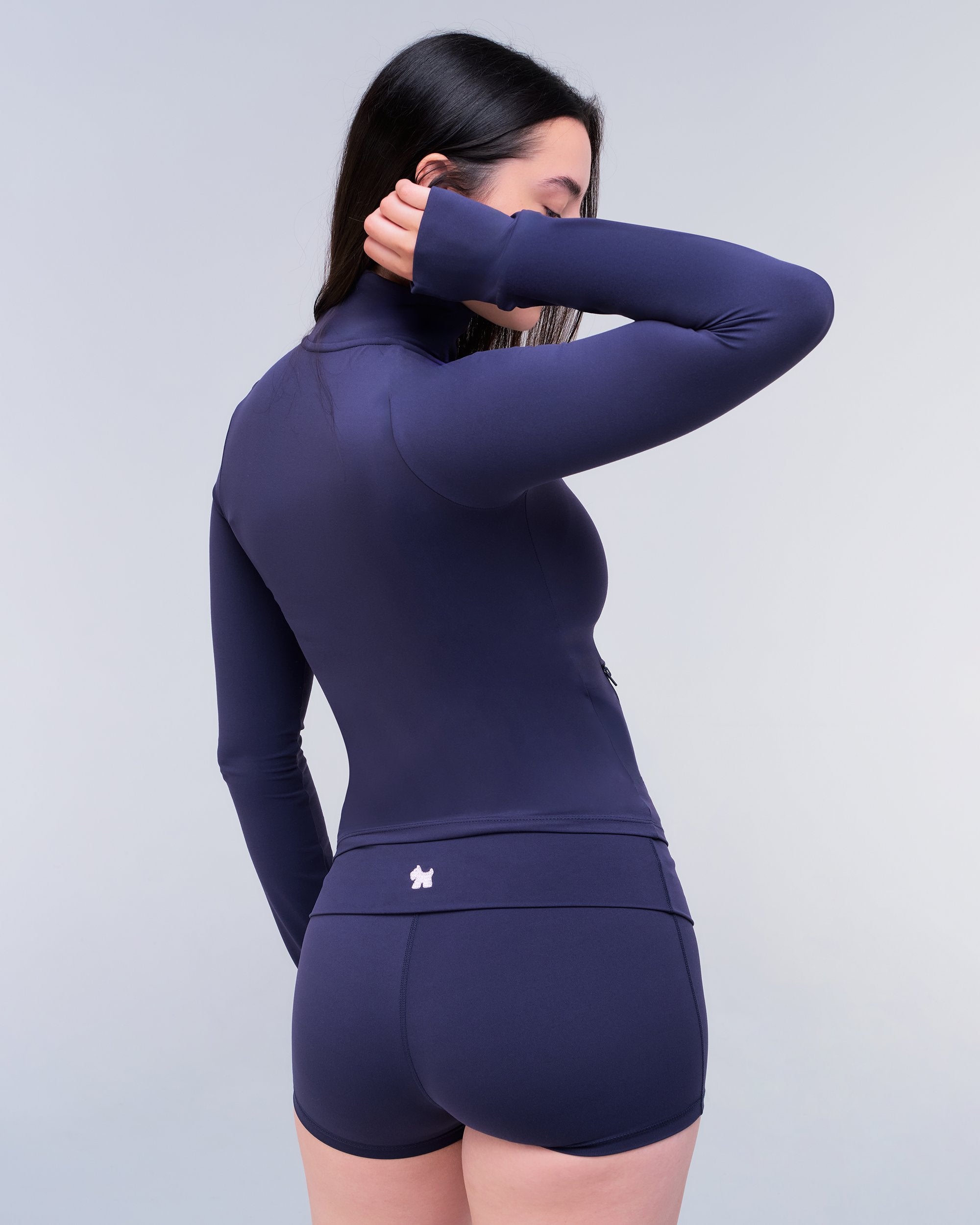 Millie - Fitted Mock Neck Zip-Up Long Sleeve Top