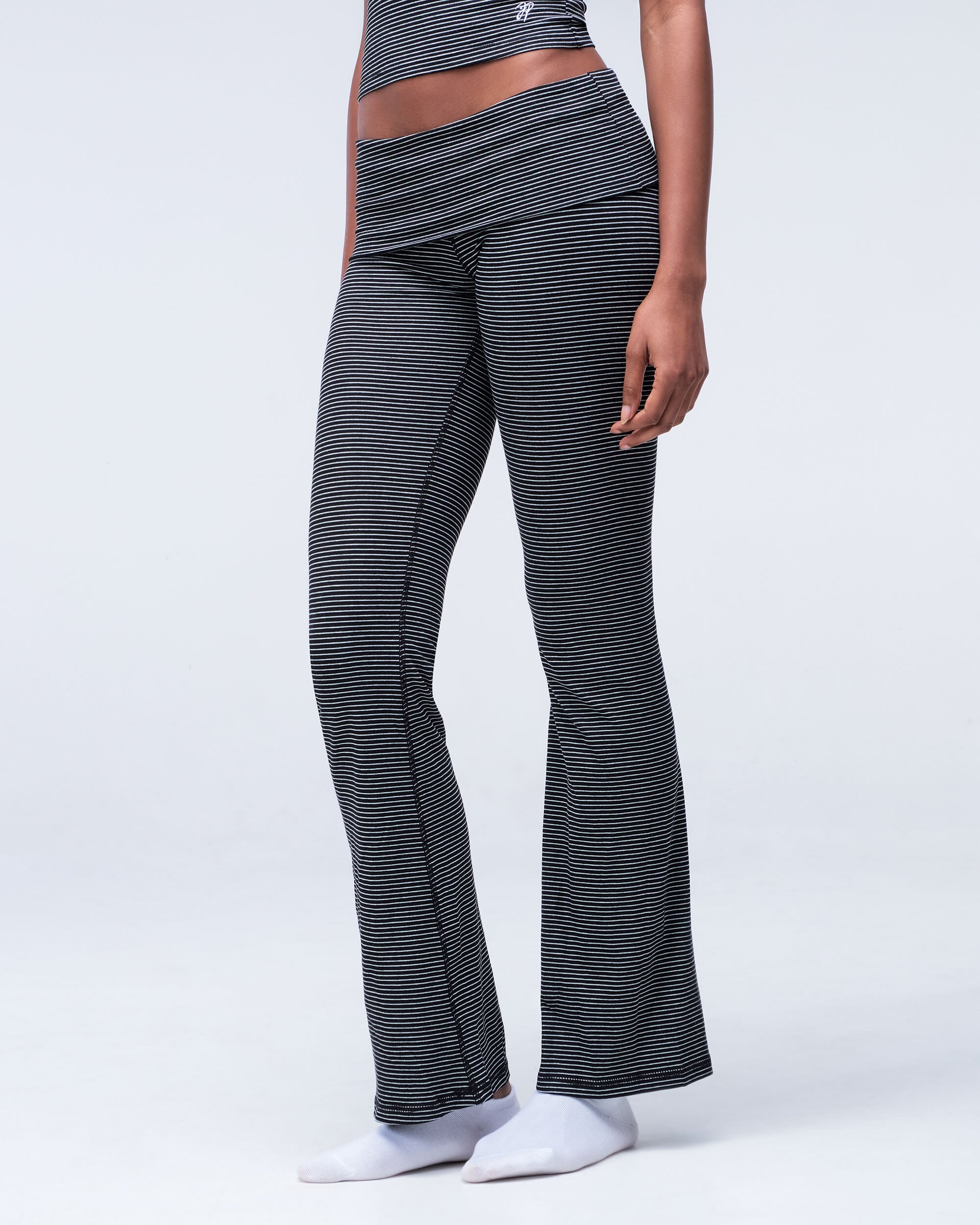 Quincy Fitted Pants with Fold-over Waistband