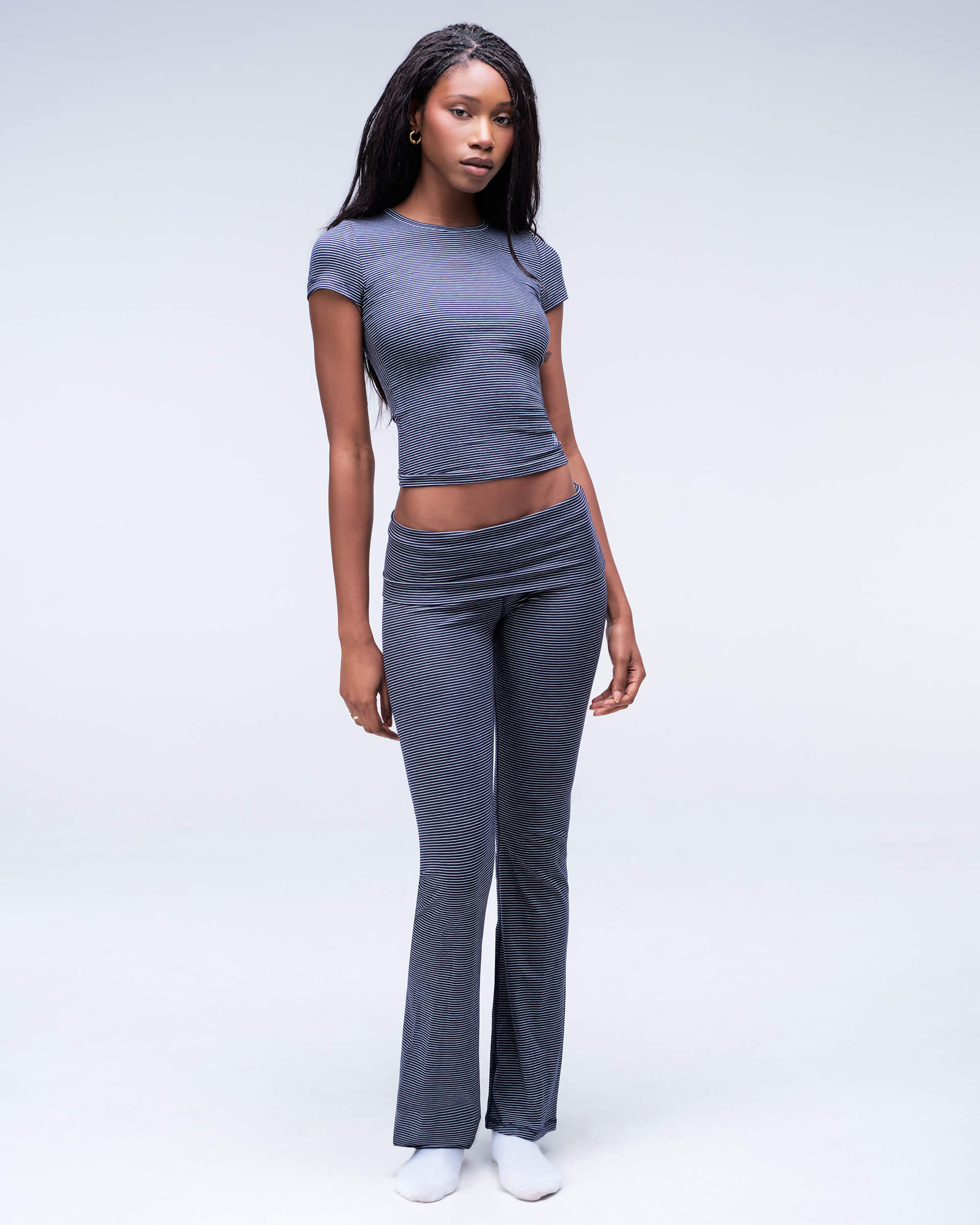 Quincy Fitted Pants with Fold-over Waistband