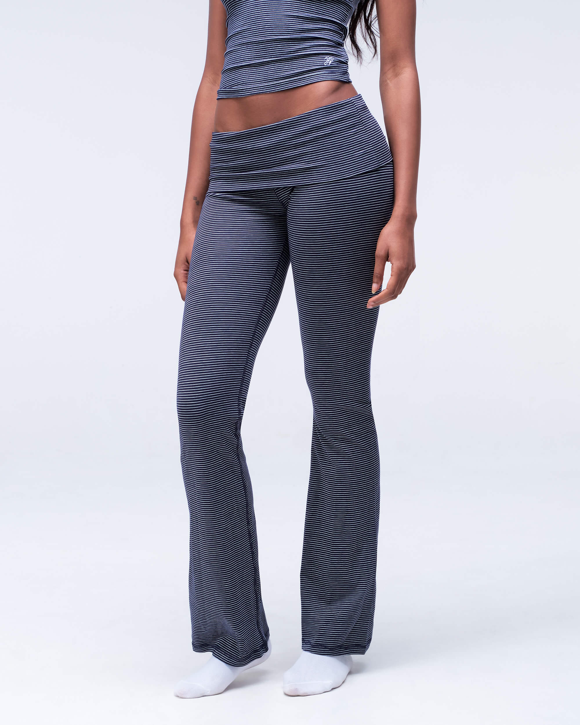 Quincy Fitted Pants with Fold-over Waistband