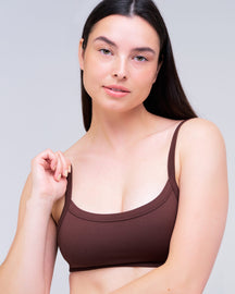 Reyna Fitted Sports Bra in Auburn - three-quarter