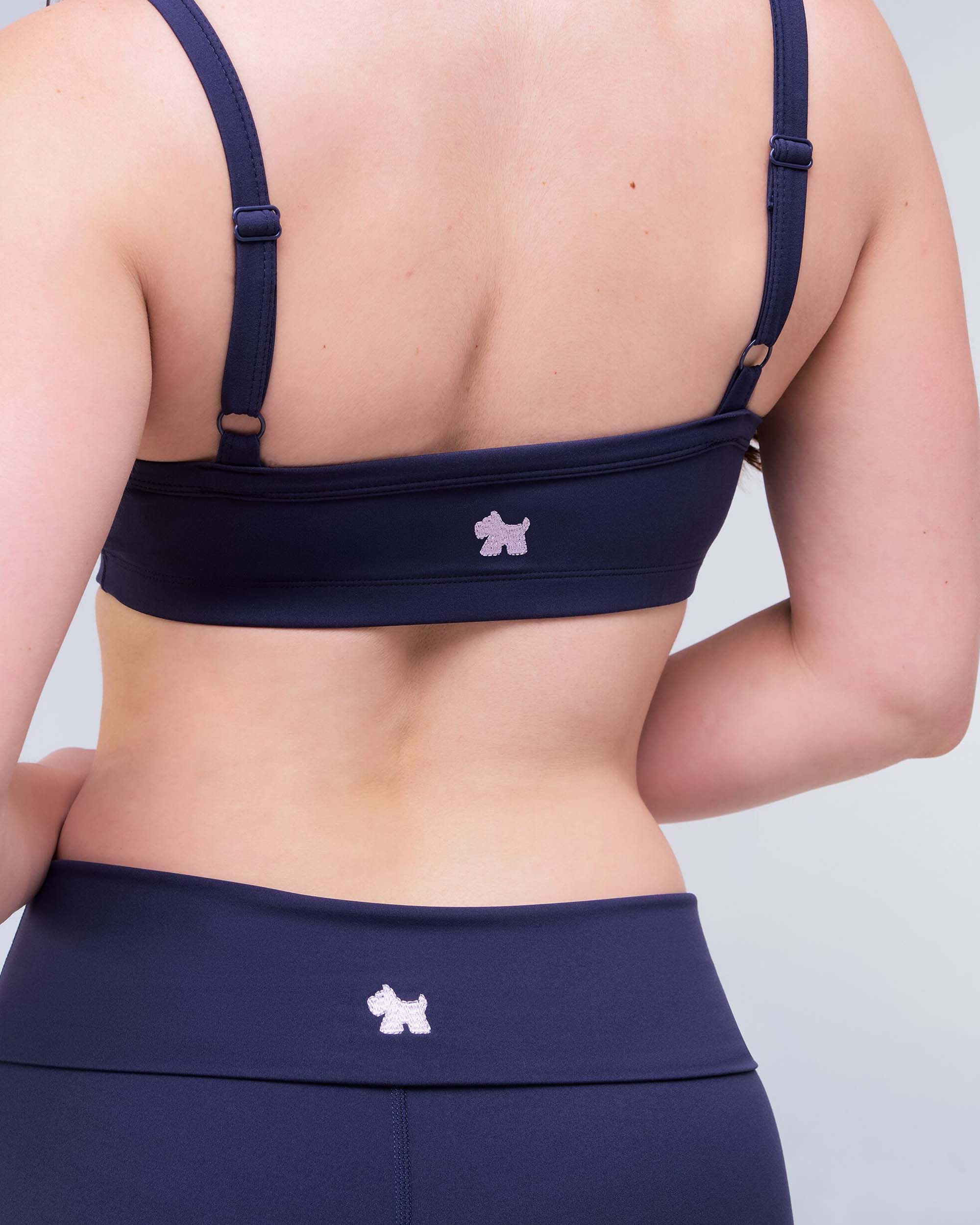 Reyna Fitted Sports Bra in Navy - back