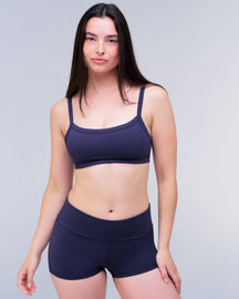 Reyna Fitted Sports Bra in Navy - front