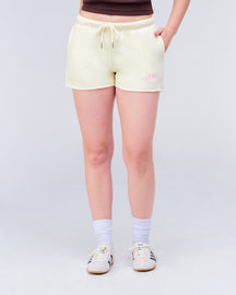 Rosalie Low-Rise Loose Fit Shorts in Yellow - front