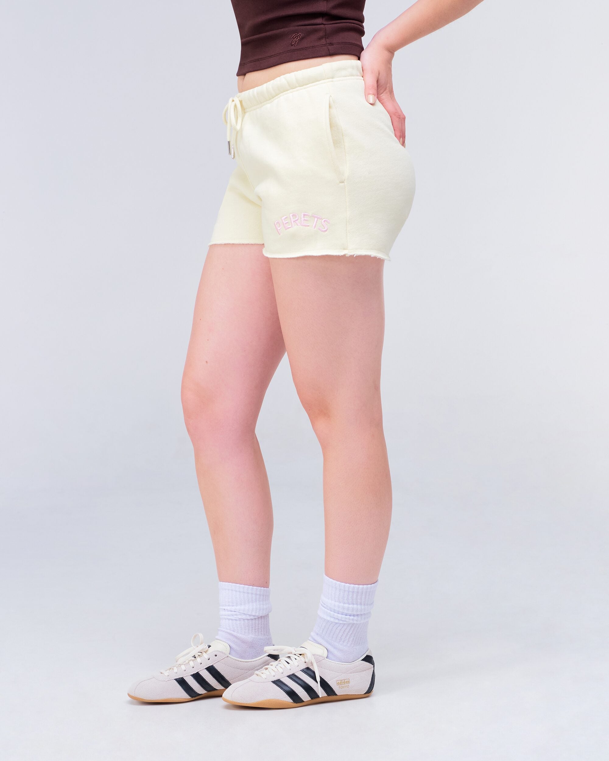 Rosalie Low-Rise Loose Fit Shorts in Yellow - back