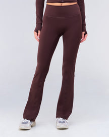 Venus Fitted Flared Leggings in Auburn - front