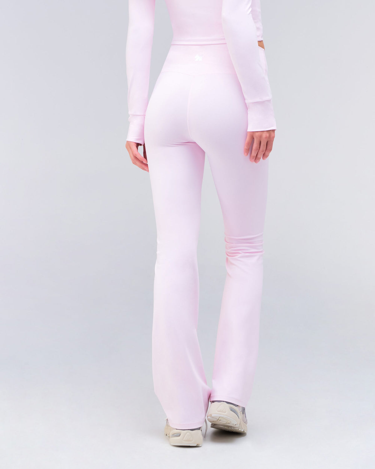 Venus Fitted Flared Leggings in Baby Pink - back