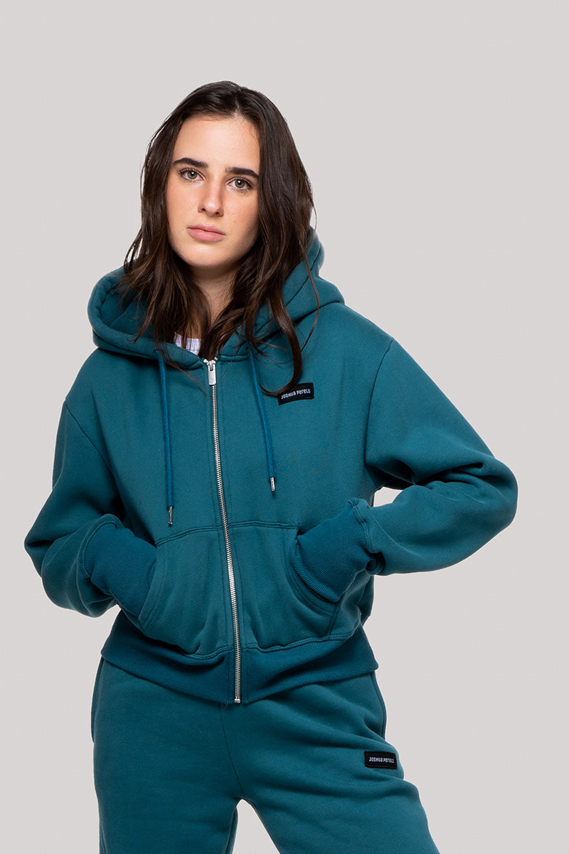 Teal zip up hoodie online